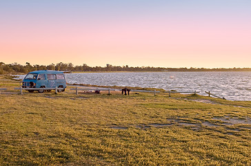 Image showing camper on lake bonney