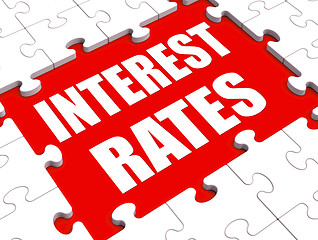 Image showing Interest Rate Puzzle Shows Investment Or Borrowing Percent