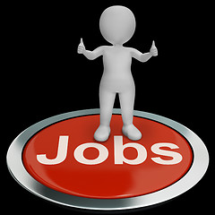 Image showing Jobs Computer Button Shows Work And Career