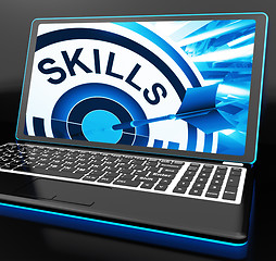 Image showing Skills On Laptop Shows Great Abilities