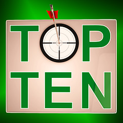 Image showing Top Ten Target Means Successful Achievement