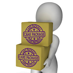 Image showing Care Package Boxes Mean Gifts From Home Or Foreign Aid