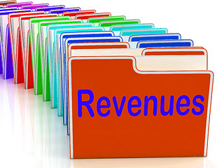 Image showing Revenues Folders Mean Business Income And Earnings