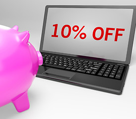 Image showing Ten Percent Off On Notebook Showing Small Prices