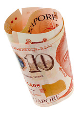 Image showing Singapore currency rolled

