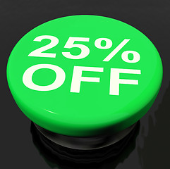 Image showing Twenty Five Percent Button Shows Sale Discount Or 25 Off