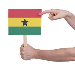 Image showing Hand holding small card - Flag of Ghana