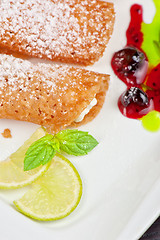 Image showing Sicilian cannoli at plate