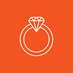 Image showing Diamond ring line icon.