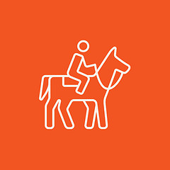 Image showing Horse riding line icon.