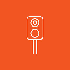 Image showing Railway traffic light line icon.