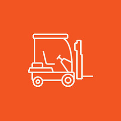 Image showing Forklift line icon.