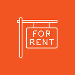 Image showing For rent placard line icon.