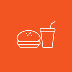 Image showing Fast food meal line icon.