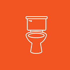 Image showing Lavatory bowl line icon.