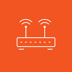 Image showing Wireless router line icon.