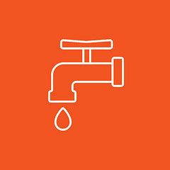 Image showing Faucet with water drop line icon.