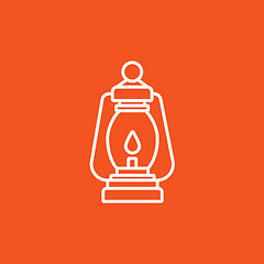 Image showing Camping lantern line icon.