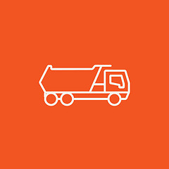 Image showing Dump truck line icon.