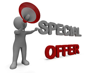 Image showing Special Offer Character Shows Bargain Offering Or Discount