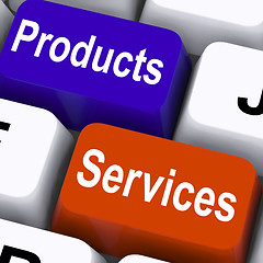 Image showing Products Services Keys Show Company Goods And Assistance