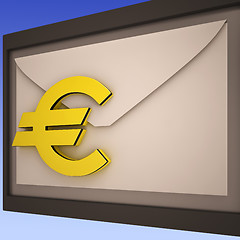 Image showing Euro On Envelope Shows European Correspondence