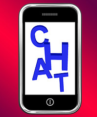 Image showing Chat  On Phone Shows Talking Typing Or Texting