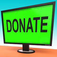 Image showing Donate Computer Shows Charity Donating And Fundraising