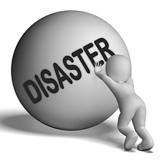 Image showing Disaster Uphill Character Shows Crisis Trouble Or Calamity