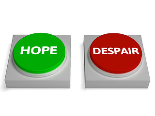 Image showing Hope Despair Buttons Show Hopelessness Or Hopeful