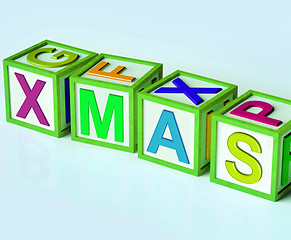 Image showing Xmas Blocks Show Merry Christmas And Festive Season