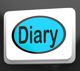 Image showing Diary Button Shows Online Planner Or Schedule