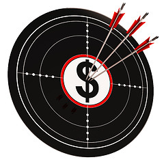 Image showing Dollar Target Shows Bucks Cash And Wealth