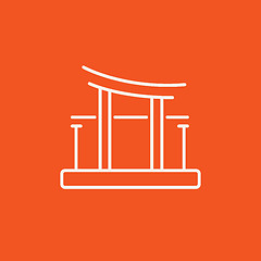 Image showing Torii gate line icon.