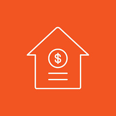 Image showing House with dollar symbol line icon.