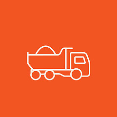 Image showing Dump truck line icon.