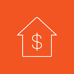 Image showing House with dollar symbol line icon.