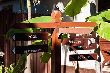 Image showing signboard on the beach at hotel, Koh Samui, Thailand