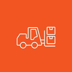 Image showing Forklift line icon.