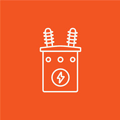 Image showing High voltage transformer line icon.