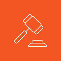 Image showing Auction gavel line icon.