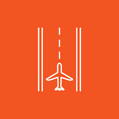 Image showing Airport runway line icon.