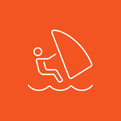 Image showing Wind surfing line icon.