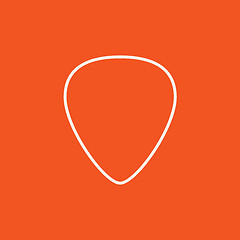 Image showing Guitar pick line icon.