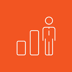 Image showing Businessman and graph line icon.