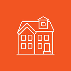 Image showing Two storey detached house line icon.