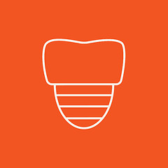 Image showing Tooth implant line icon.