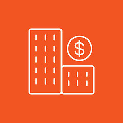 Image showing Condominium with dollar symbol line icon.