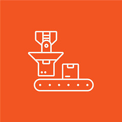 Image showing Robotic packaging line icon.