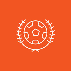 Image showing Soccer badge line icon.